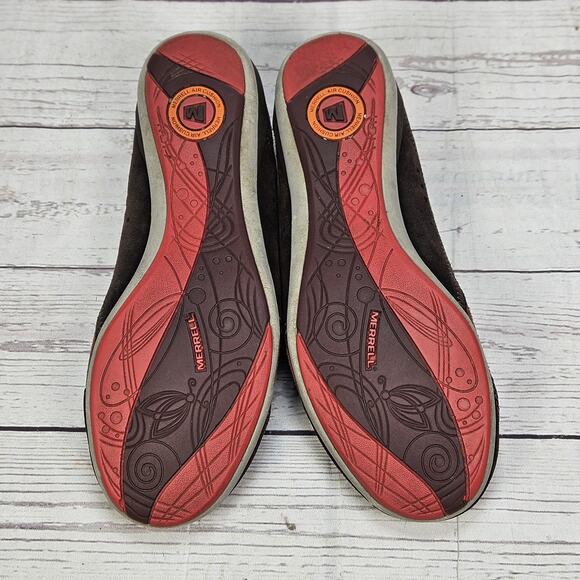 Merrell Shoes Womens 7.5 Allegro Ballet Flats Red Suede Casual Slip On Round Toe - Picture 5 of 6